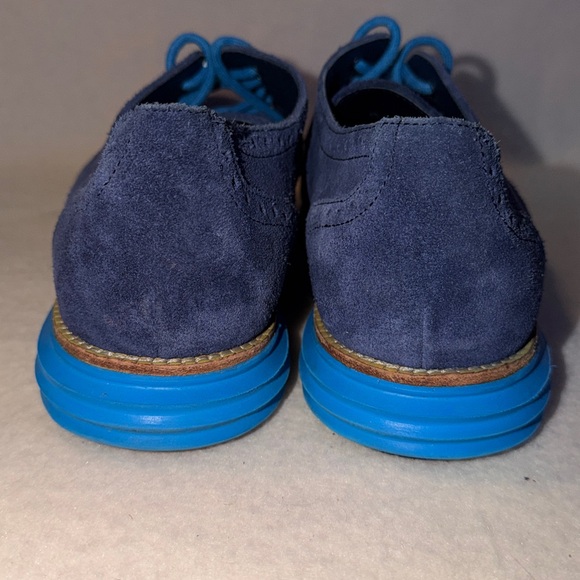 Cole Haan Blue Suede Wing Tip Dress Shoes Men’s Size 11 - Picture 3 of 6